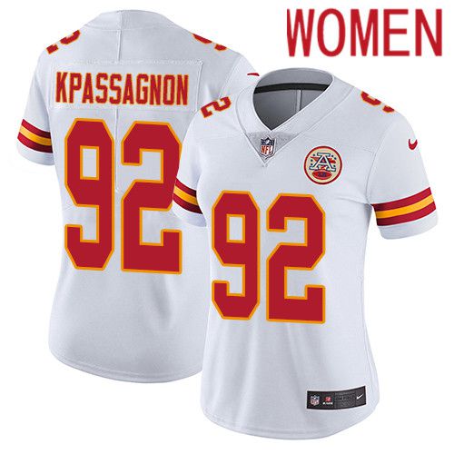 Women Kansas City Chiefs 92 Tanoh Kpassagnon Nike White Vapor Limited NFL Jersey